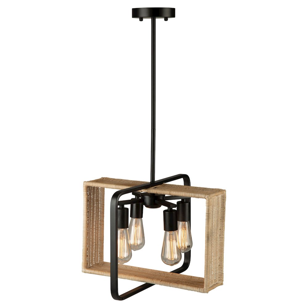 Perris 4 Light Pendant Black. Picture 4