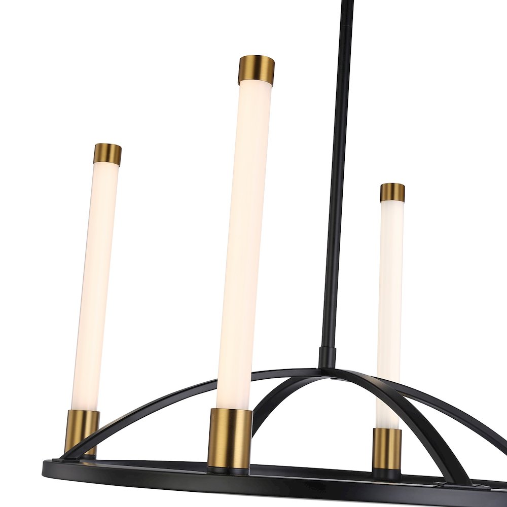 Infiniti Collection 4Light Integrated LED Chandelier, Matte Black & Brass. Picture 5