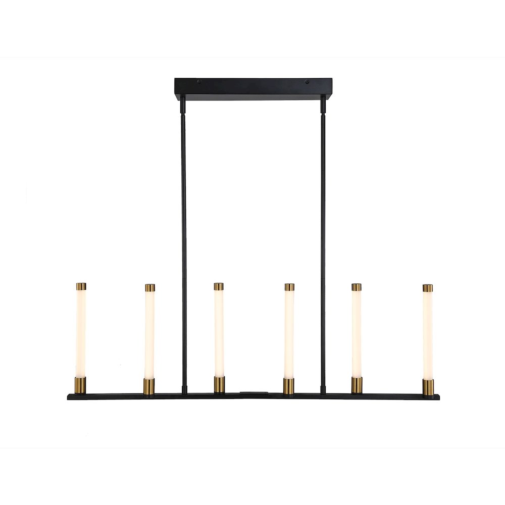Infiniti Collection 6Light Integrated LED Island Light, Matte Black & Brass. Picture 5