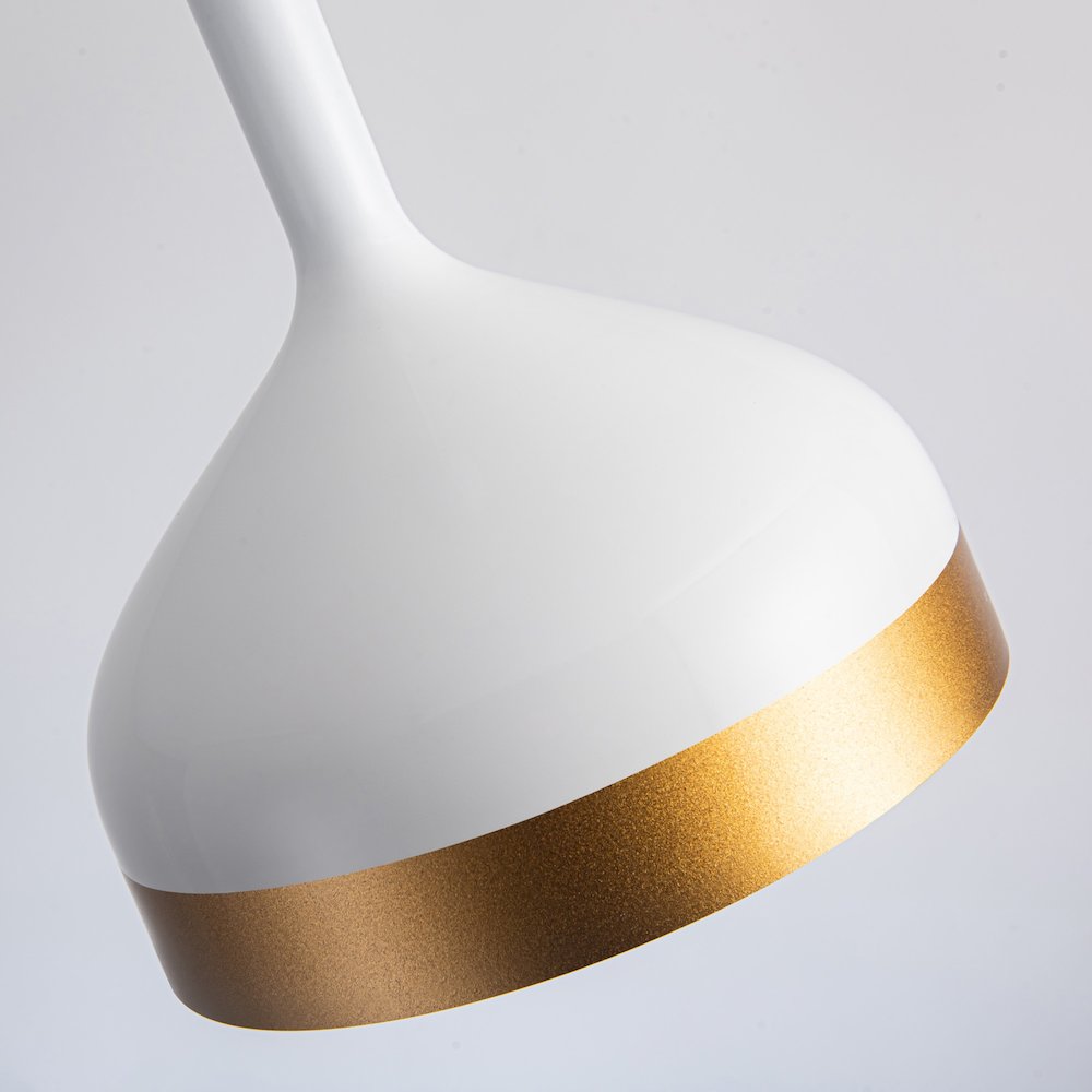 Dash Collection 1Light Pendant, White & Gold. Picture 5