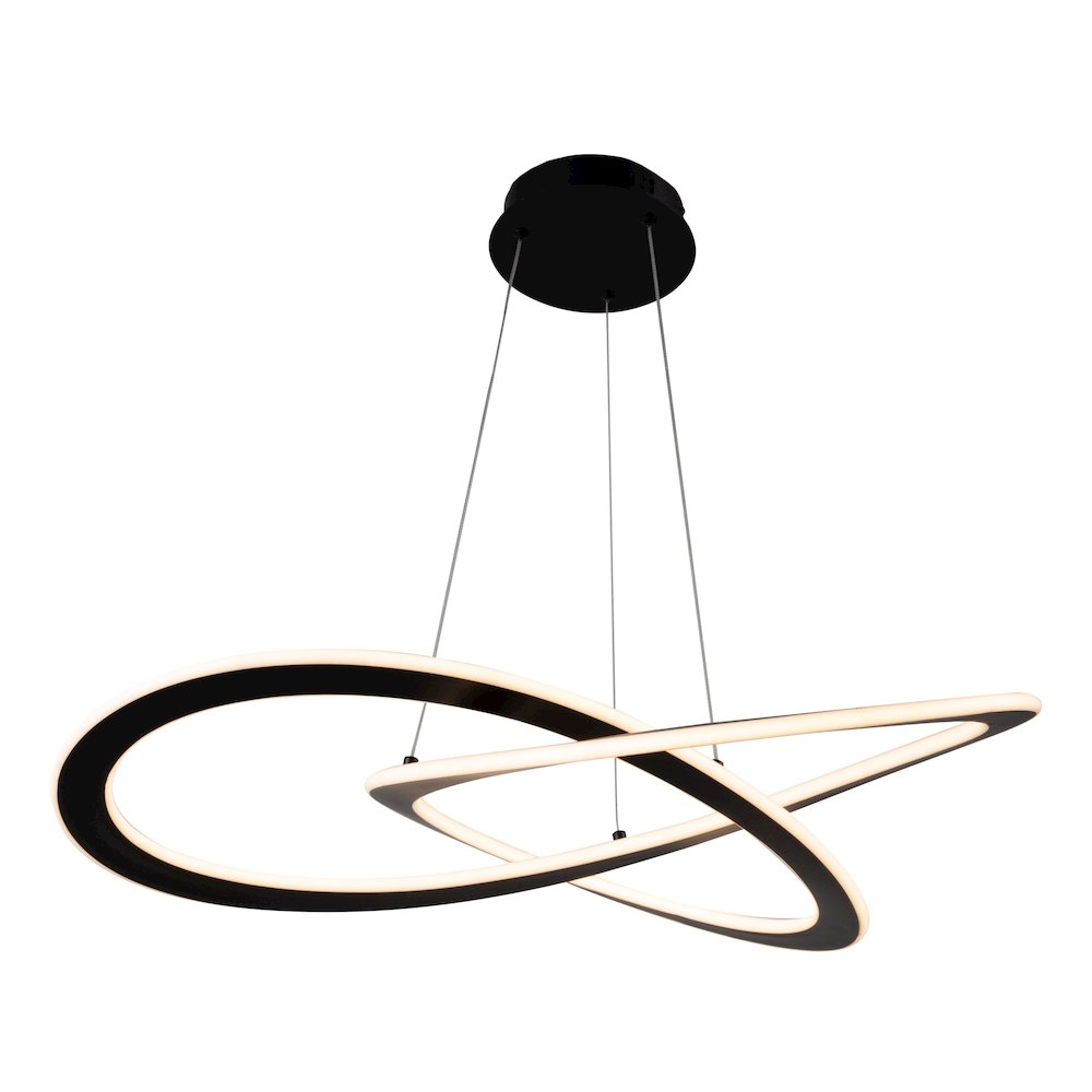 Wave Collection Integrated LED Chandelier, Black. Picture 7