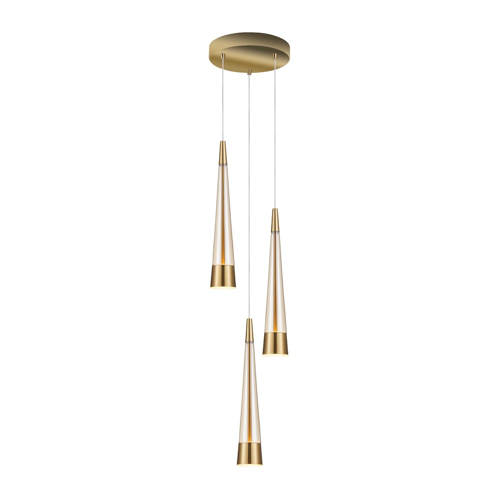 Sunnyvale Collection 3Light Chandelier Brass. Picture 1