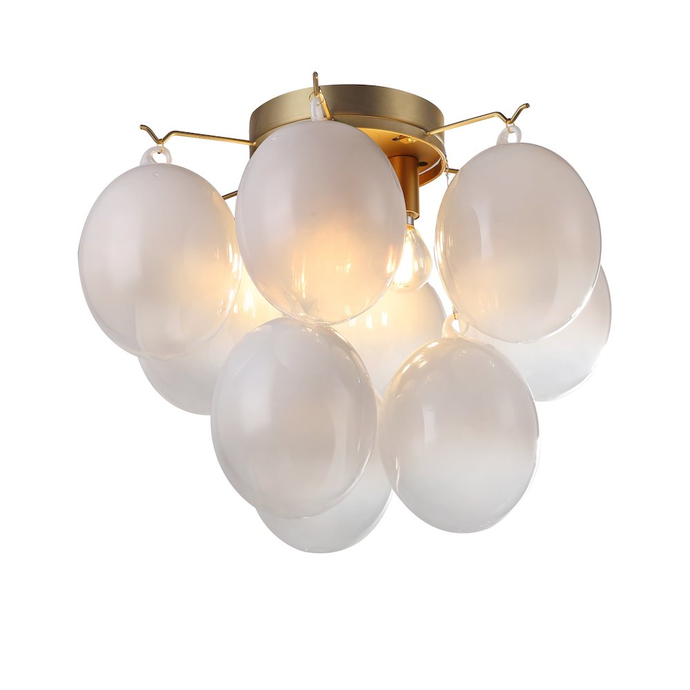 Globo Collection 4Light SemiFlush Mount Brass. Picture 1