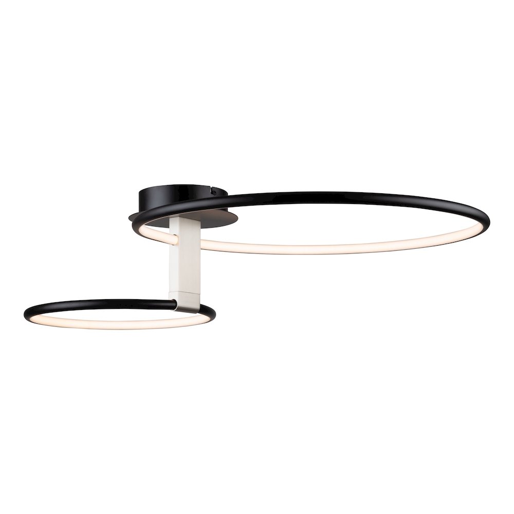 Halo Collection Integrated LED SemiFlush Mount, Black. Picture 3