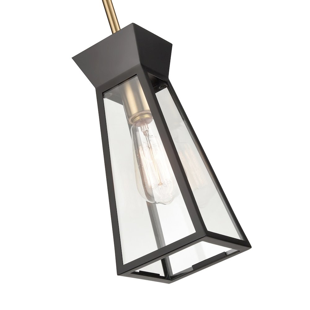 Lucian Single Pendant Black and Brushed Brass. Picture 4