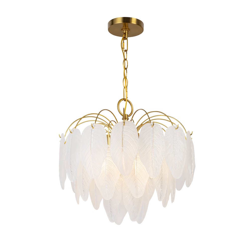 Alessia Collection 4Light Chandelier Brushed Brass. Picture 1