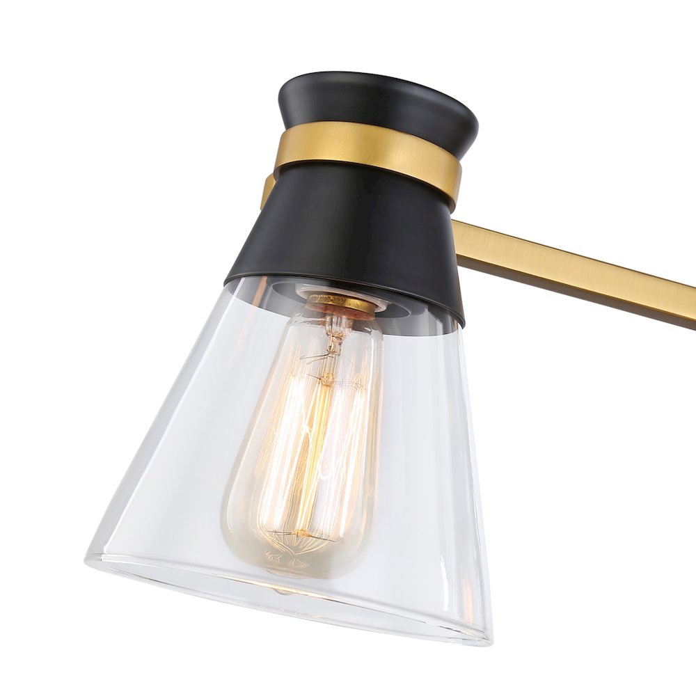 Kanata Collection 3Light Vanity Light, Black & Brushed Brass. Picture 5