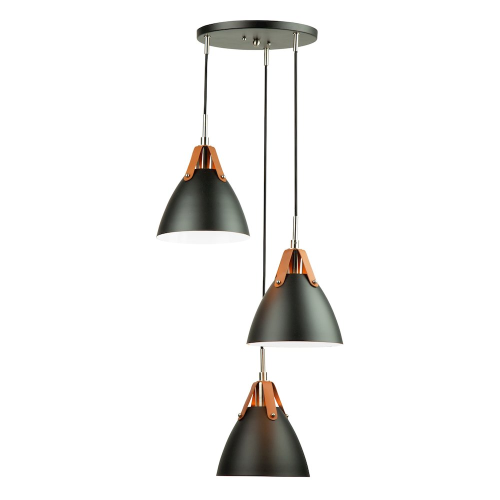 Tote 3 Light Pendant Black. Picture 2