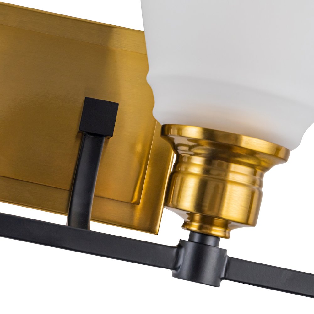 Nelson Collection 4Light Bathroom Brass & Black. Picture 2