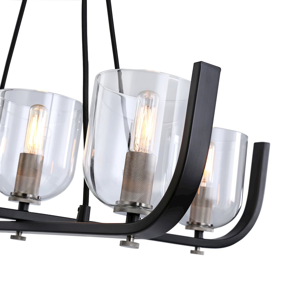 Cheshire Collection 5Light Chandelier, Black & Nickel. Picture 5