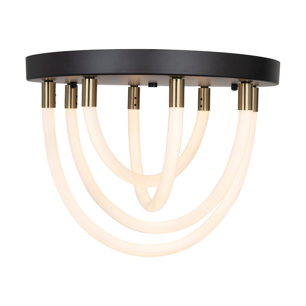 Cascata Collection 1Light Flush Mount Black and Brushed Brass. Picture 3