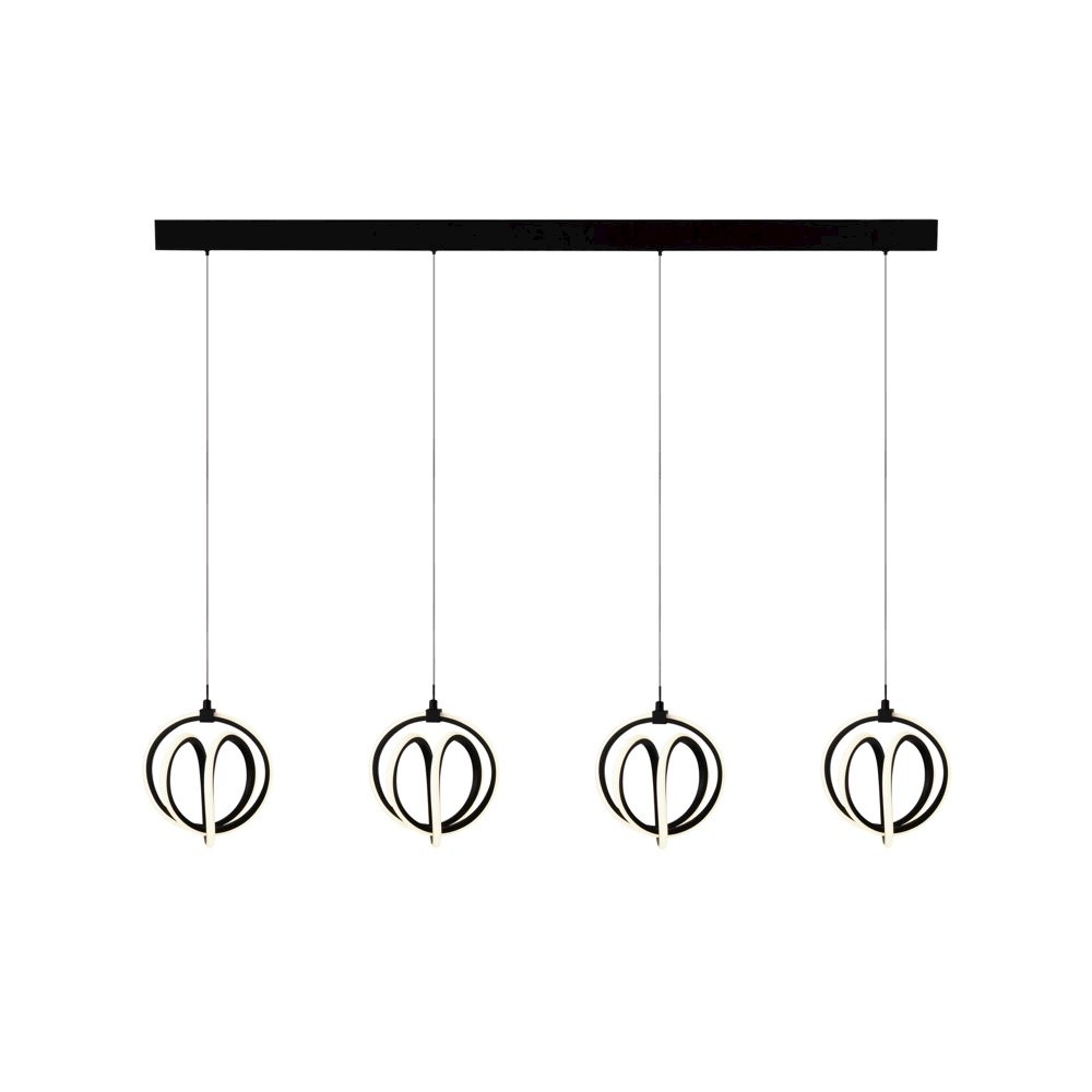 Rose 4 Light LED Chandelier Black. Picture 3