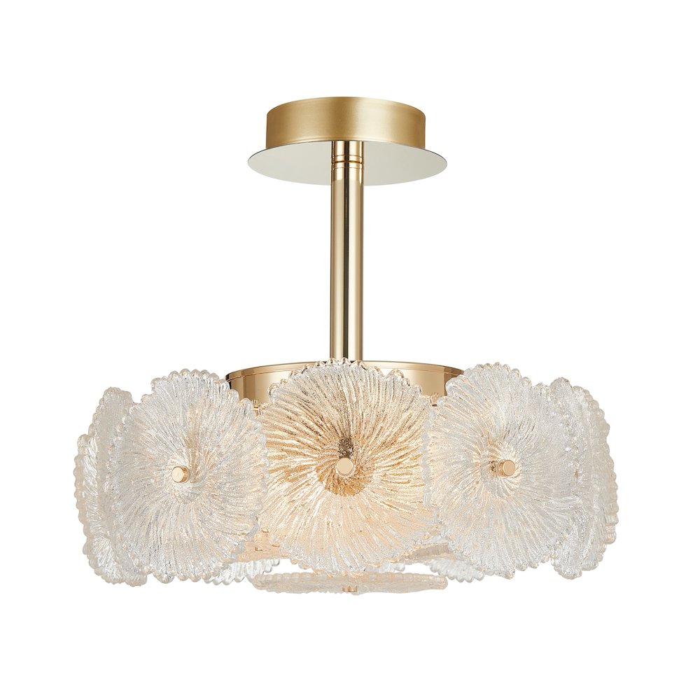 Bloom Collection 6Light SemiFlush Mount Brass. Picture 2