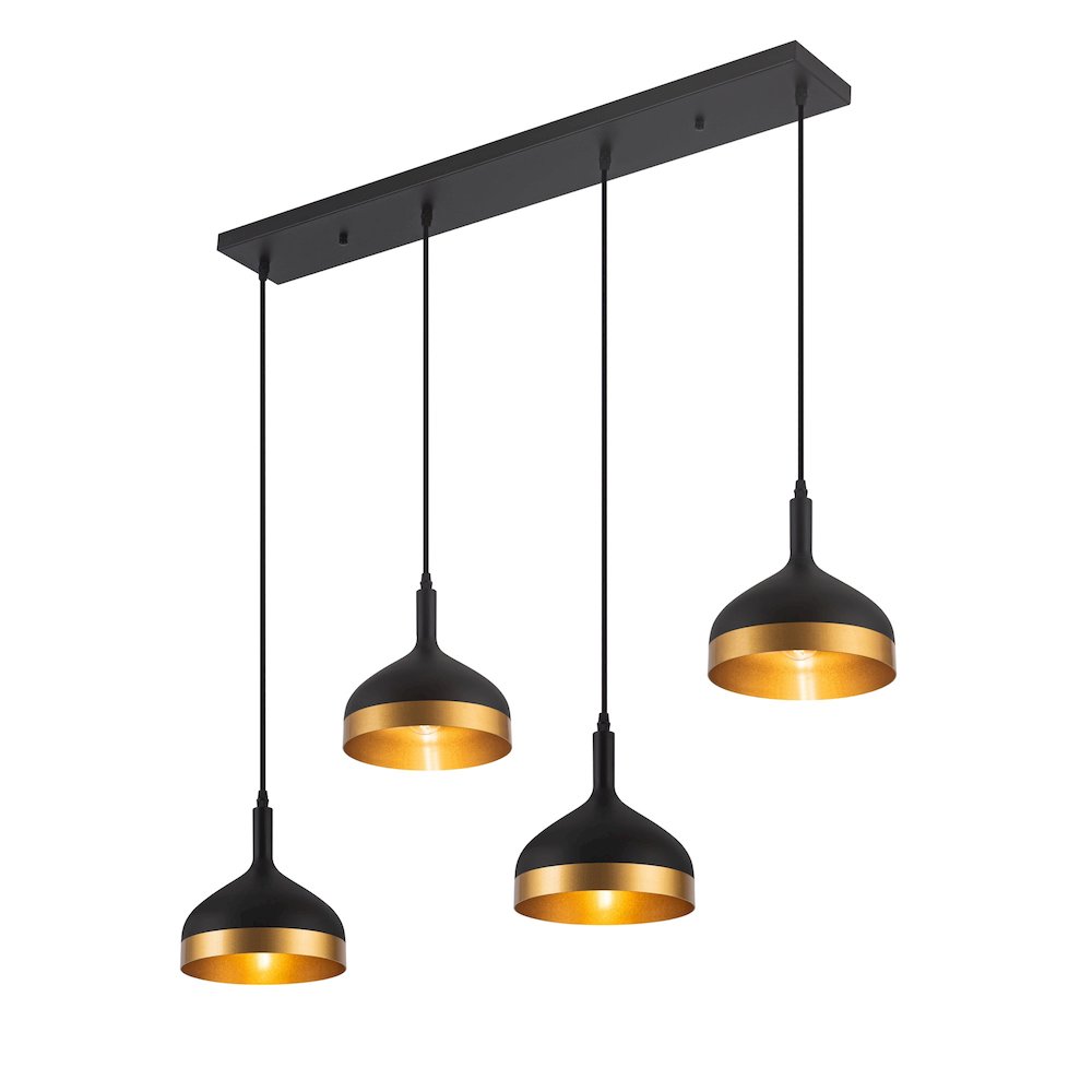 Dash Collection 4Light Island Light, Black & Gold. Picture 2