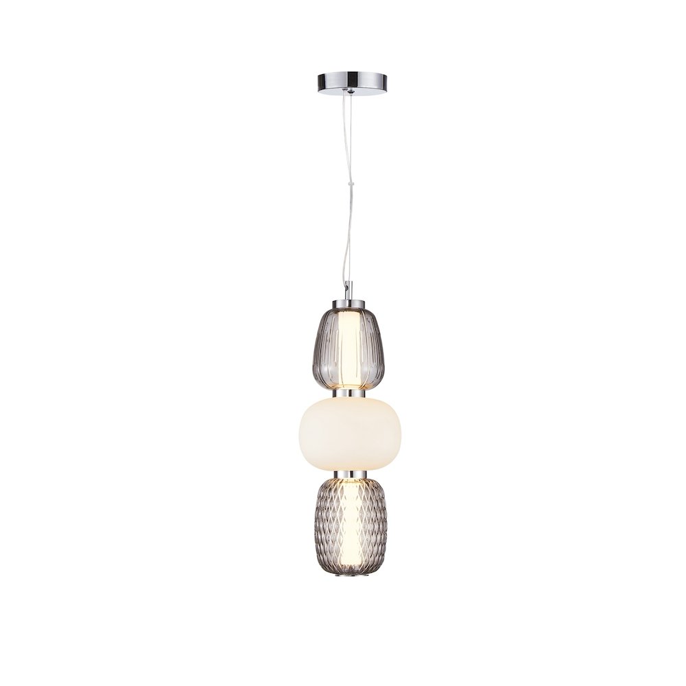Cyra Collection 1Light Triple Shade Pendant Chrome. Picture 1
