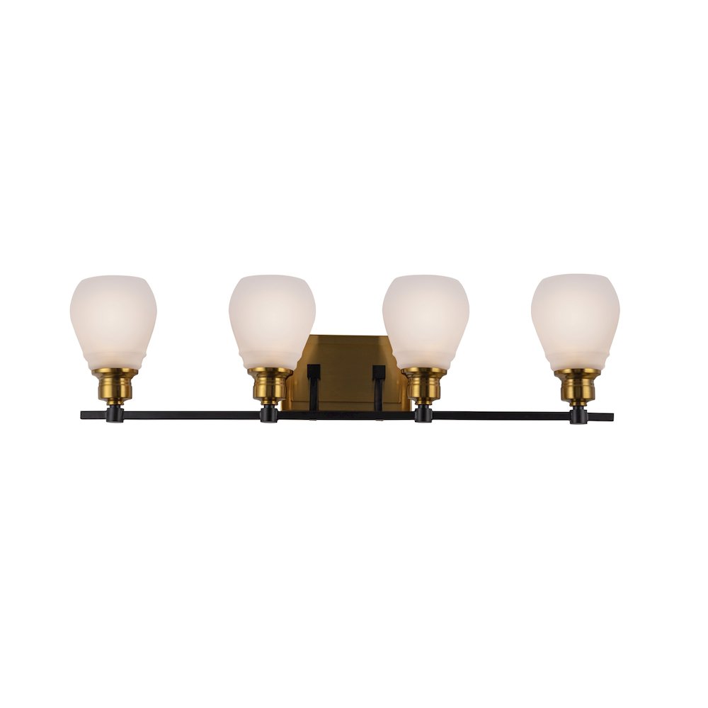 Nelson Collection 4Light Bathroom Brass & Black. Picture 3