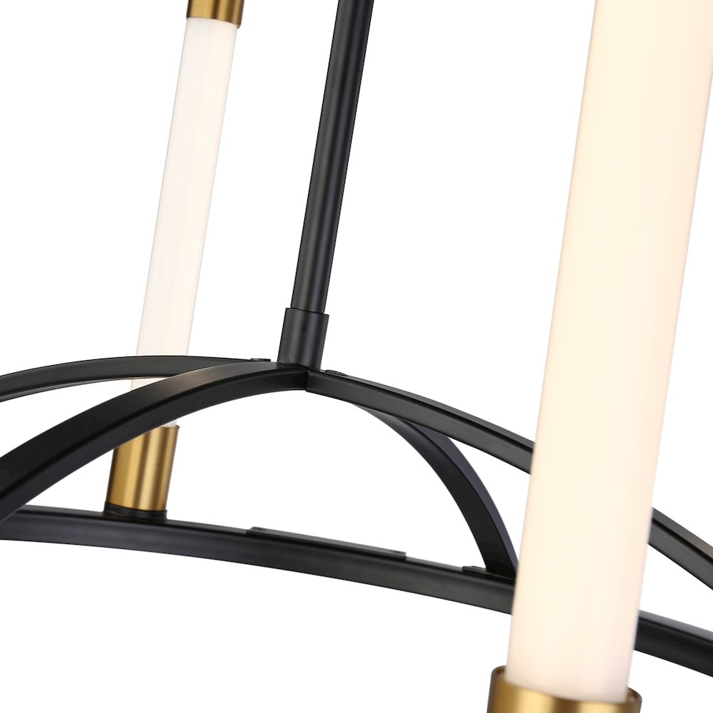 Infiniti Collection 8Light Integrated LED Chandelier, Matte Black & Brass. Picture 6