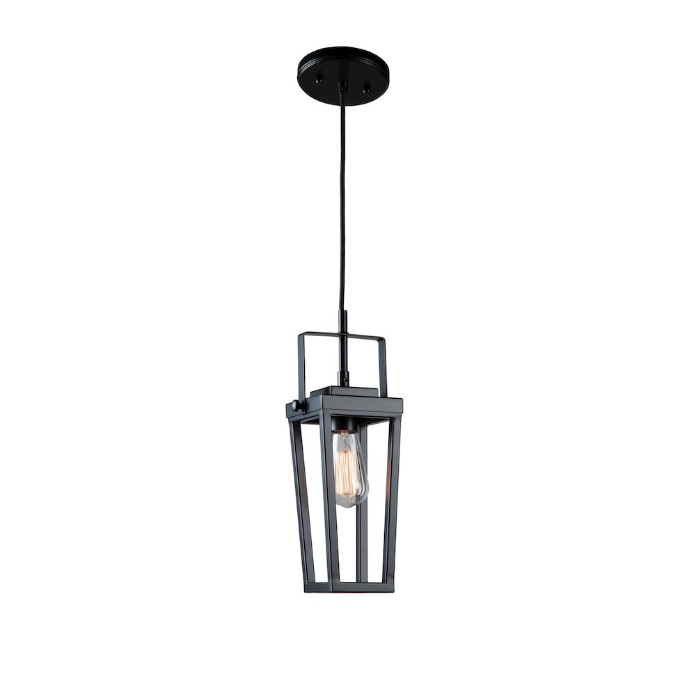 Carriage 1 Light Pendant Black. Picture 1