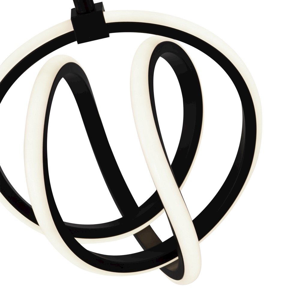 Rose 1 Light LED Pendant Black. Picture 1