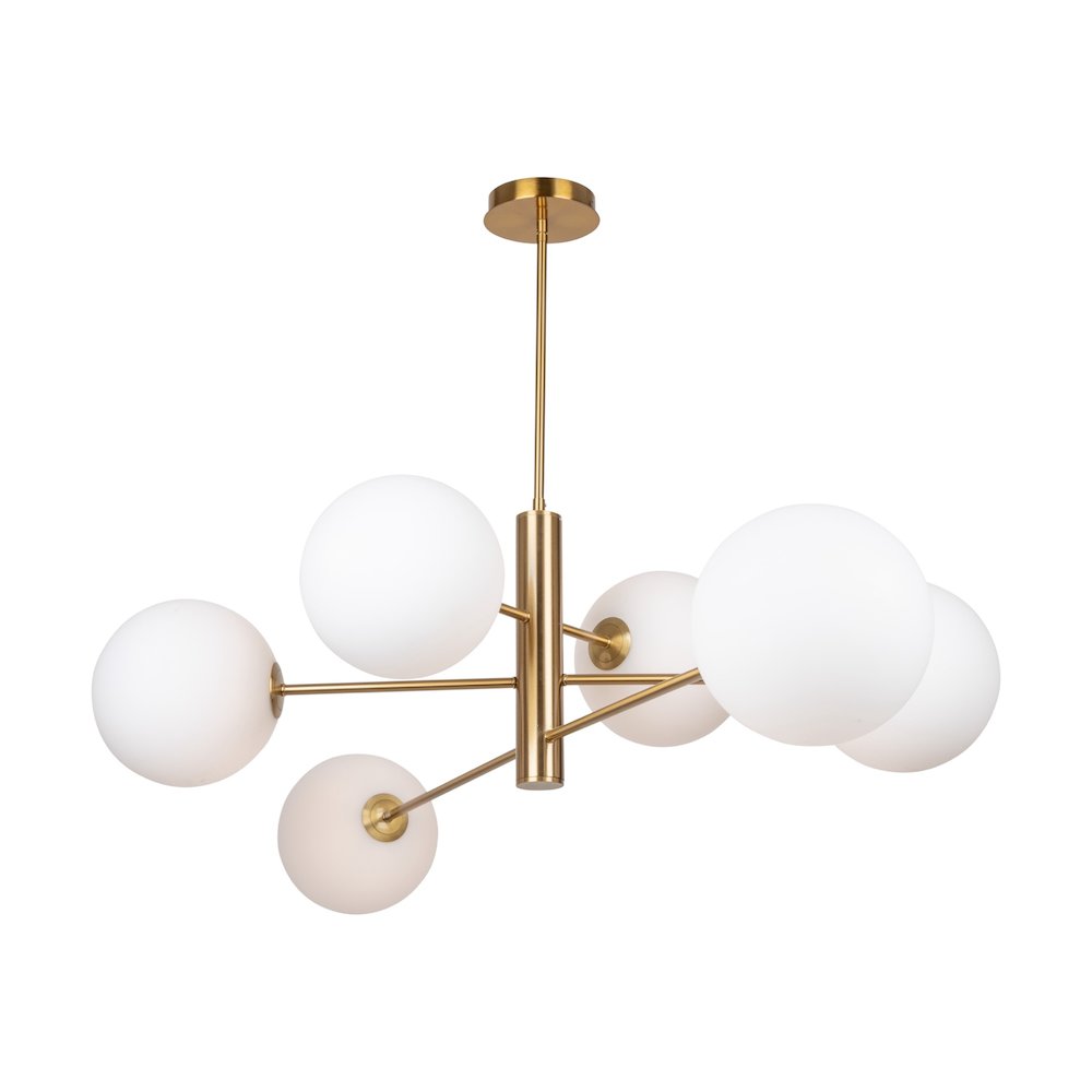 Aurelia Collection 6Light 48" Chandelier Brass. Picture 1