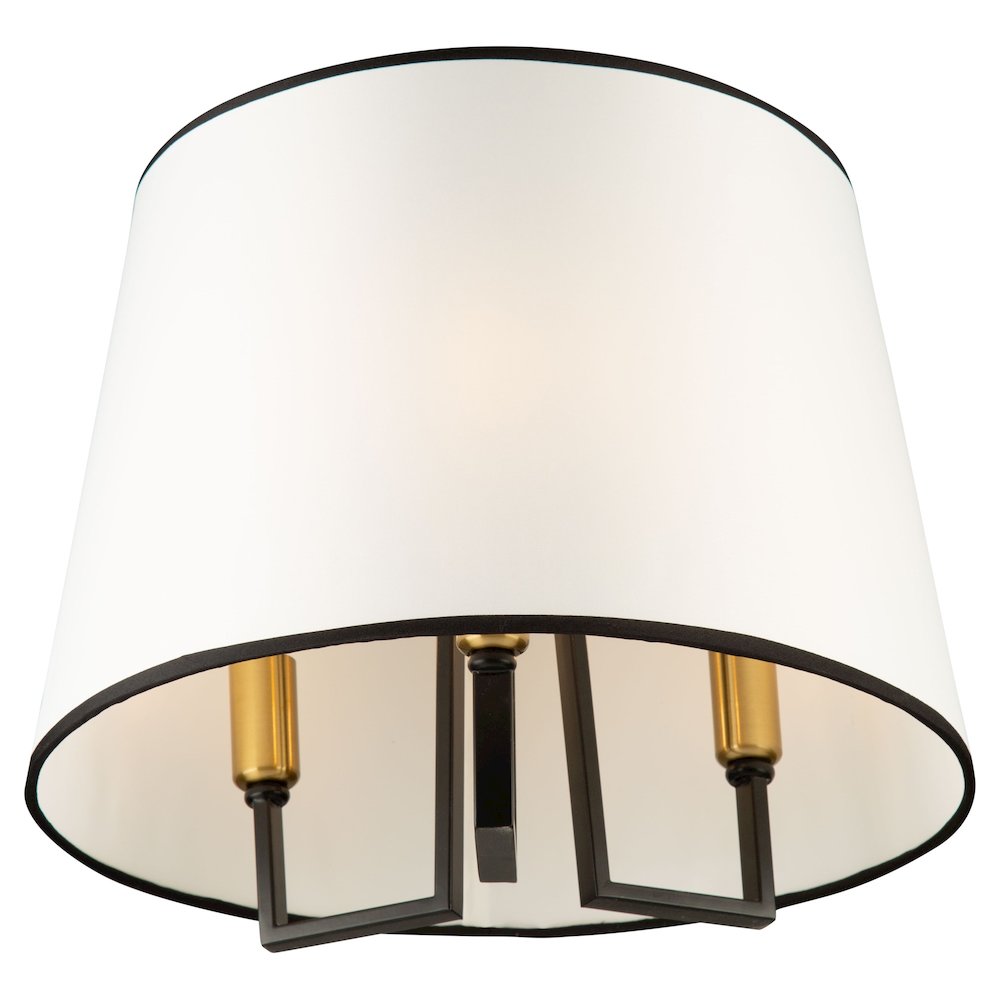 Coco 3 Light SemiFlush Mount Black and Gold. Picture 1