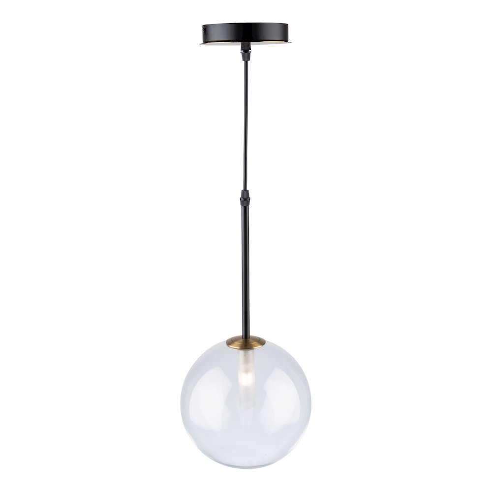 Aurelia Collection 1Light Pendant, Matte Black & Brass. Picture 1