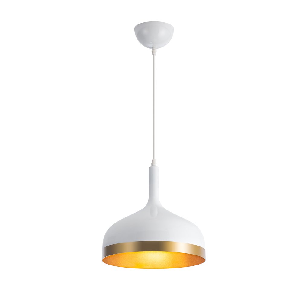 Dash Collection 1Light Pendant, White & Gold. Picture 2