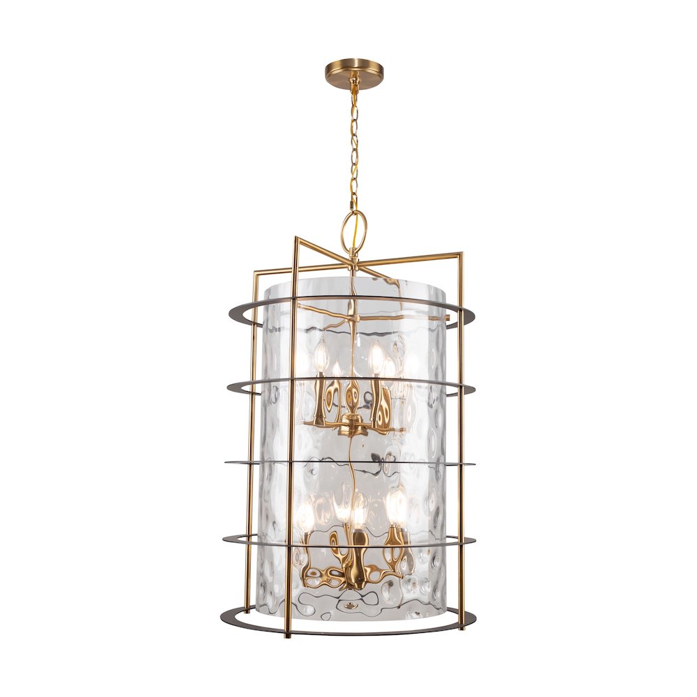 Burford Collection 12Light Chandelier Brass & Black. Picture 1