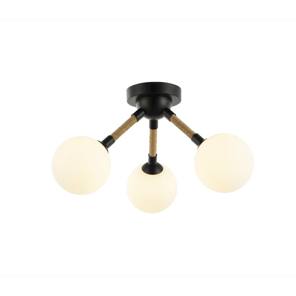 Capilano Collection 3Light SemiFlush Mount Black. Picture 1