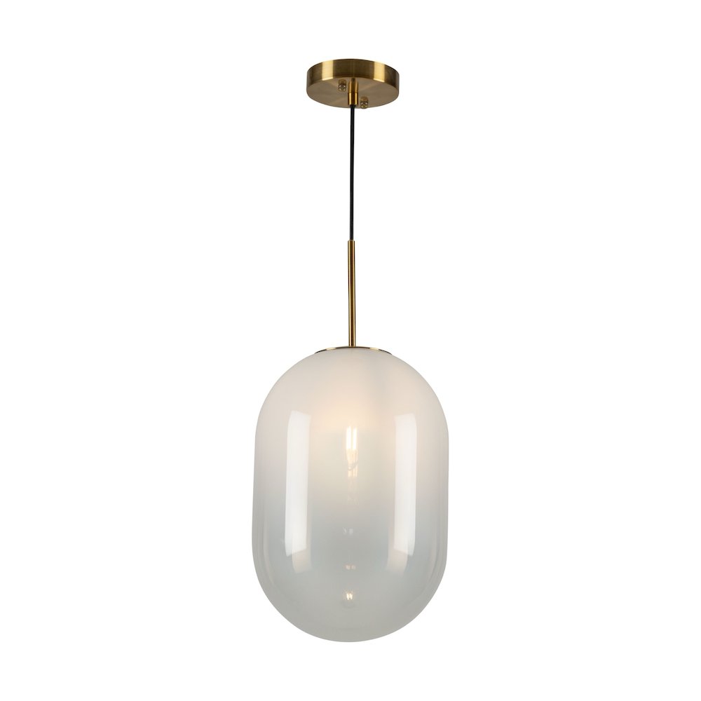 Vita Collection 1Light Pendant White and Brass. Picture 2