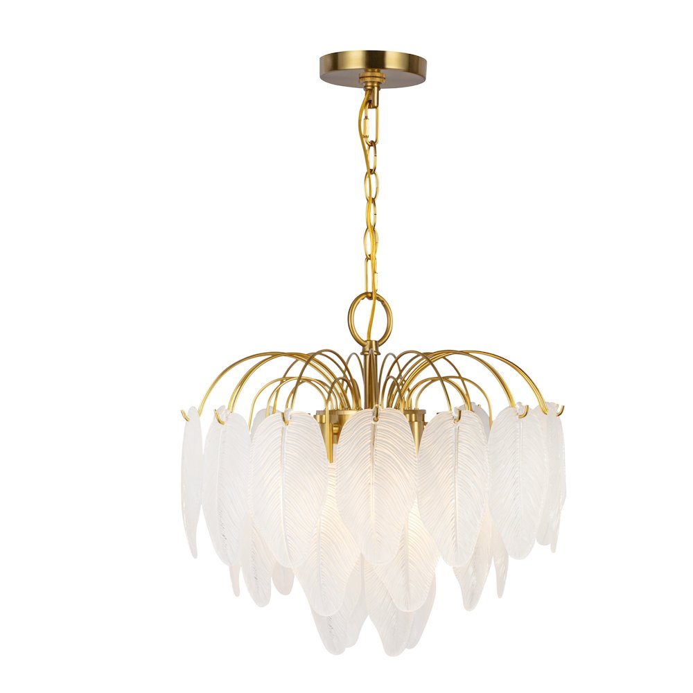 Alessia Collection 4Light Chandelier Brushed Brass. Picture 4