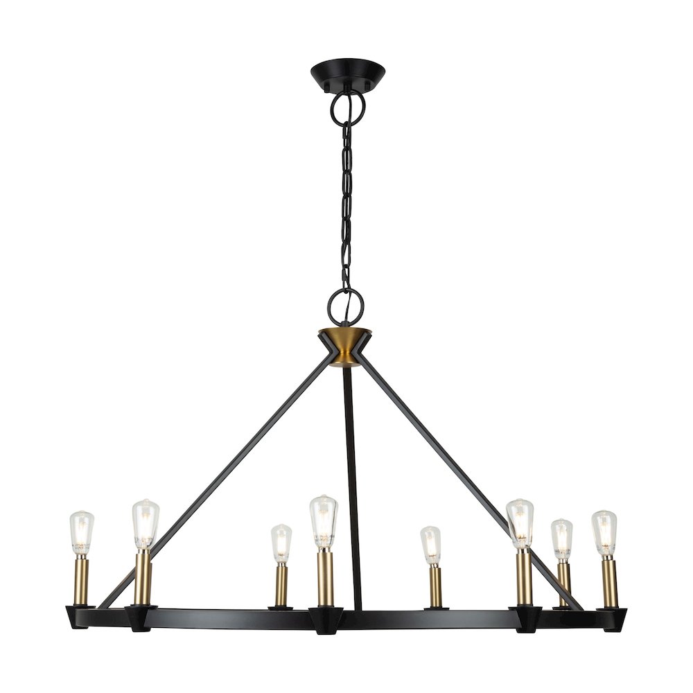 Notting Hill Collection 9Light Chandelier Black and Brushed Brass. Picture 4