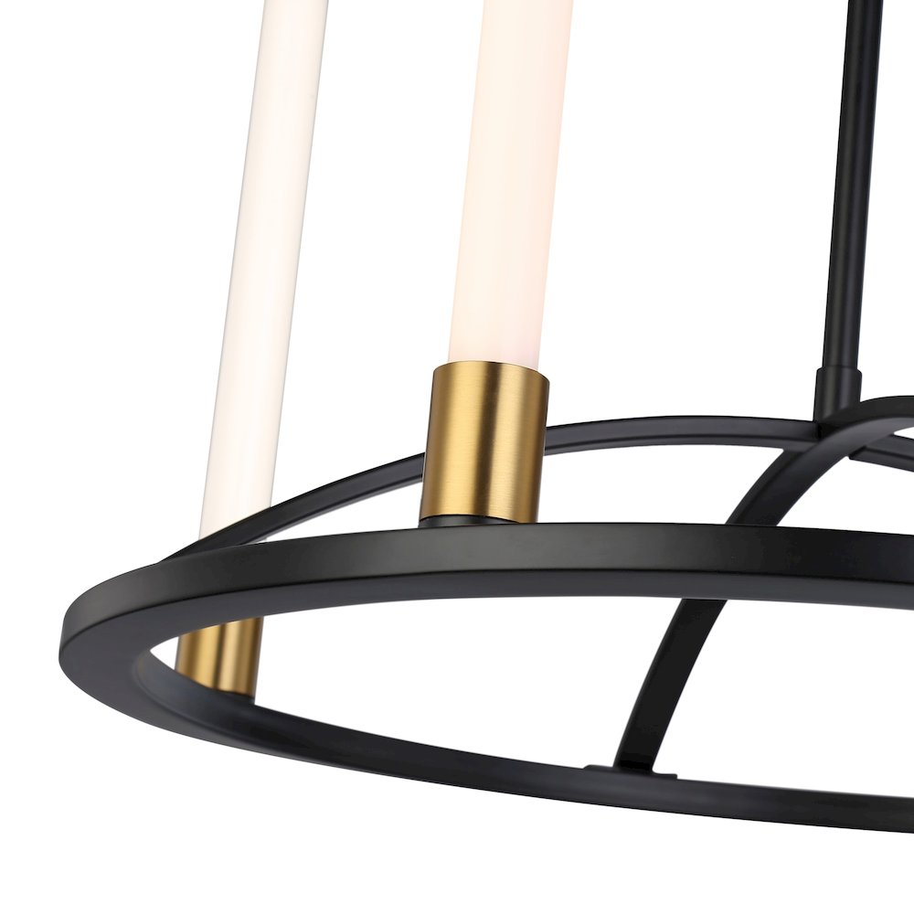 Infiniti Collection 4Light Integrated LED Chandelier, Matte Black & Brass. Picture 6