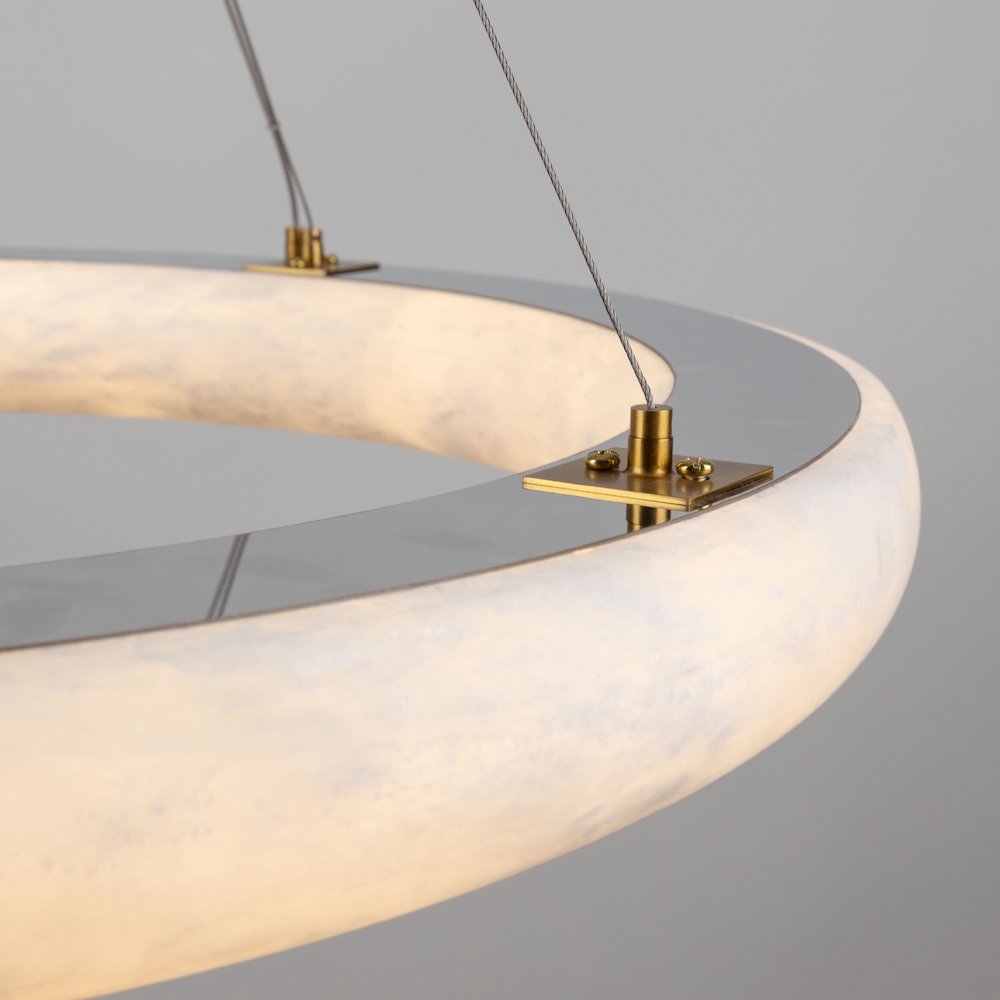 Camila Collection 1Light 27" Chandelier Brushed Brass. Picture 7