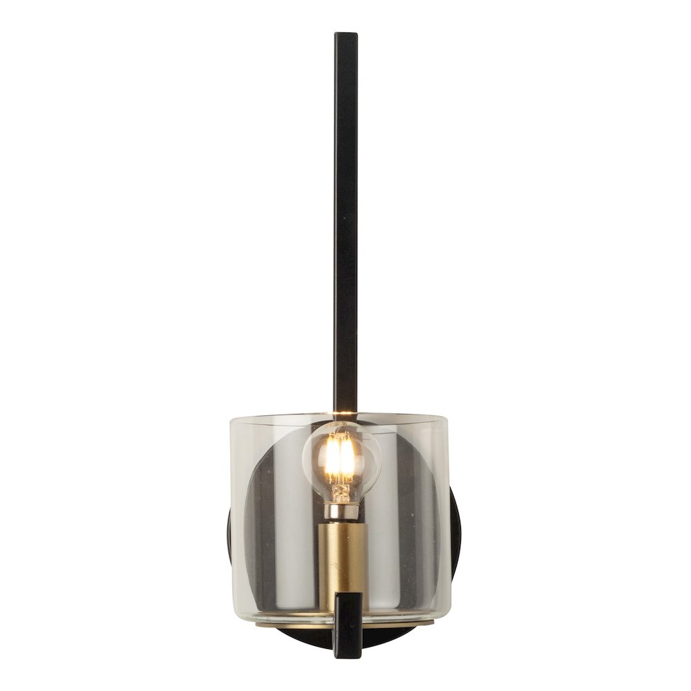 Salinas Collection 1Light Sconce, Black and Brass. Picture 3