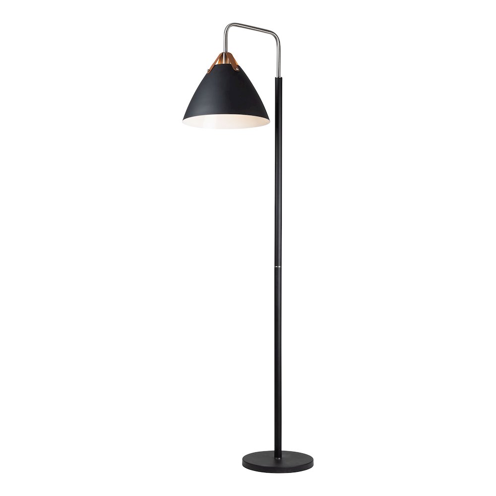 Tote Collection Floor Lamp, Black & Brass. Picture 1