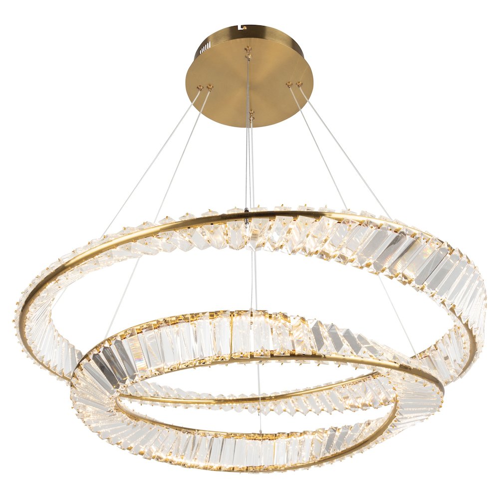 Stella 65W LED Chandelier Brushed Brass. Picture 3