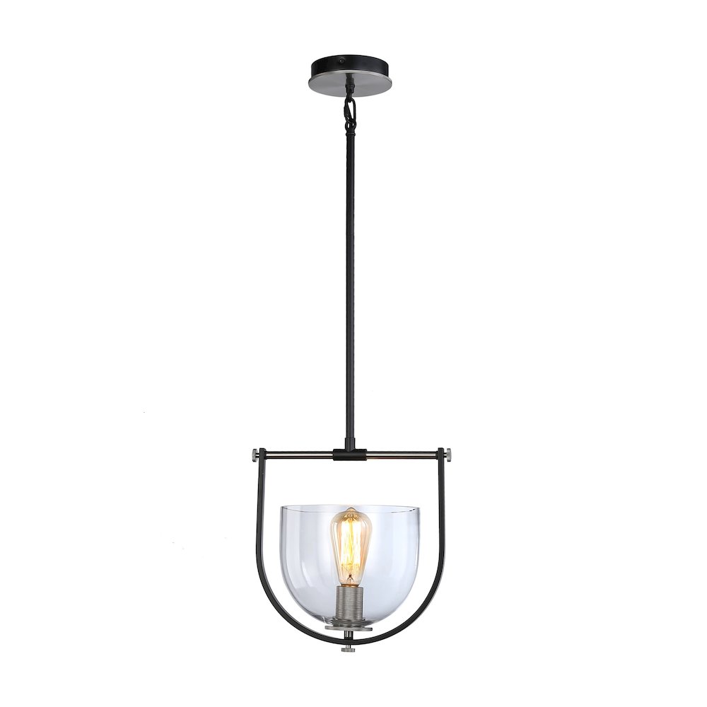 Cheshire Collection 1Light Pendant, Black & Nickel. Picture 5