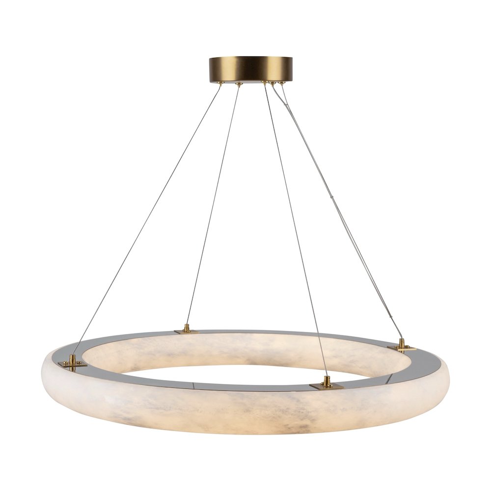 Camila Collection 1Light 27" Chandelier Brushed Brass. Picture 4