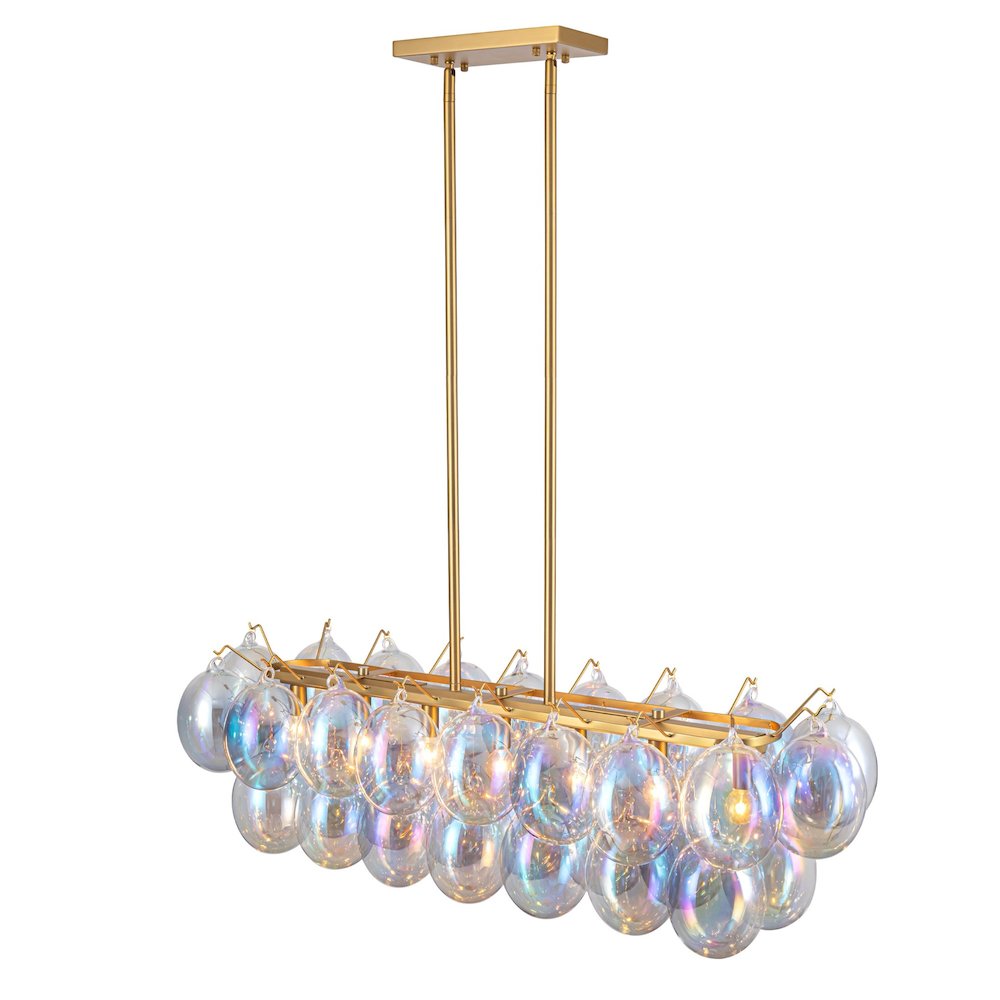 Globo Collection 8Light Island/Pool Table Iridescent and Brass. Picture 3
