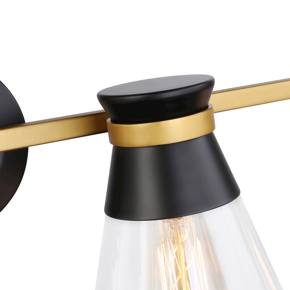 Kanata Collection 4Light Vanity Light, Black & Brushed Brass. Picture 5