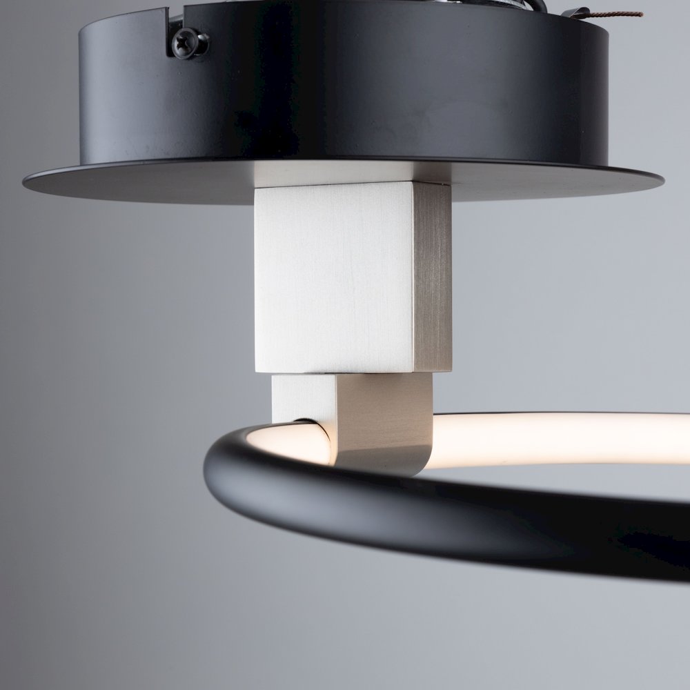 Halo Collection Integrated LED SemiFlush Mount, Black. Picture 7