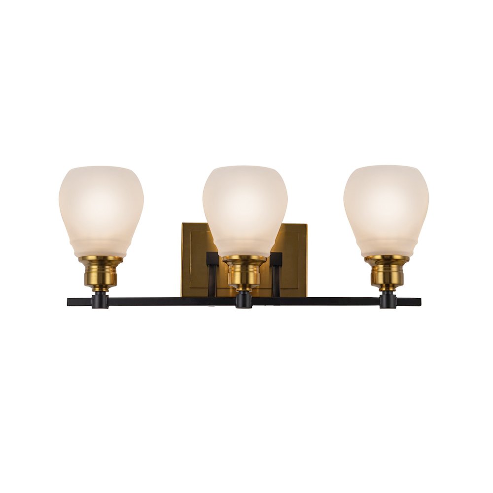 Nelson Collection 3Light Bathroom Brass & Black. Picture 4