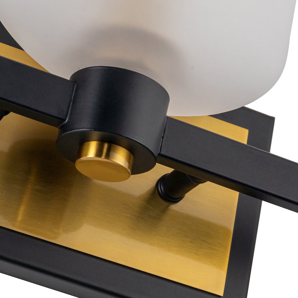 Lyndon Collection 3Light Bathroom Vanity Black and Brushed Brass. Picture 2