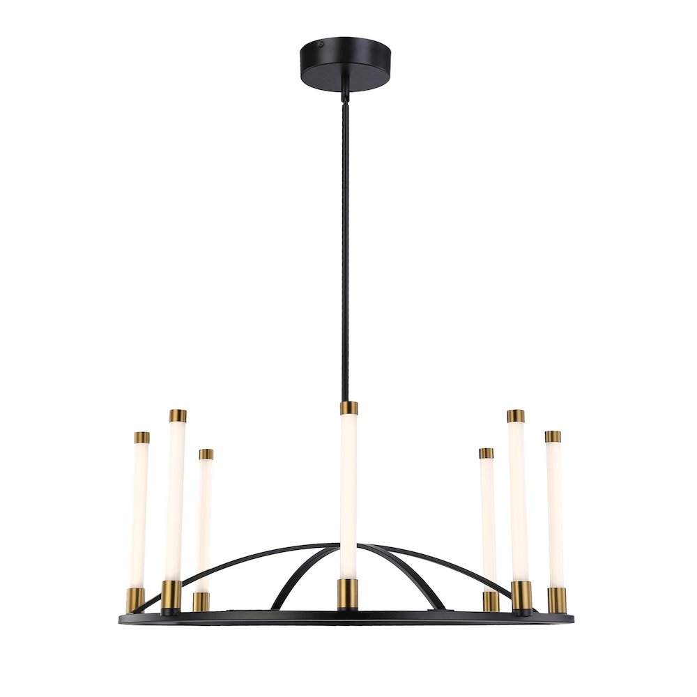 Infiniti Collection 8Light Integrated LED Chandelier, Matte Black & Brass. Picture 2