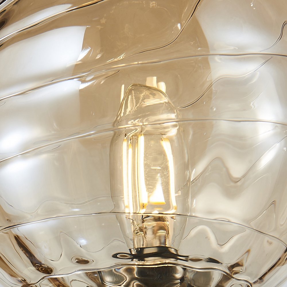Gem Collection 1Light Sconce with Amber Glass Black and Brushed Brass. Picture 6