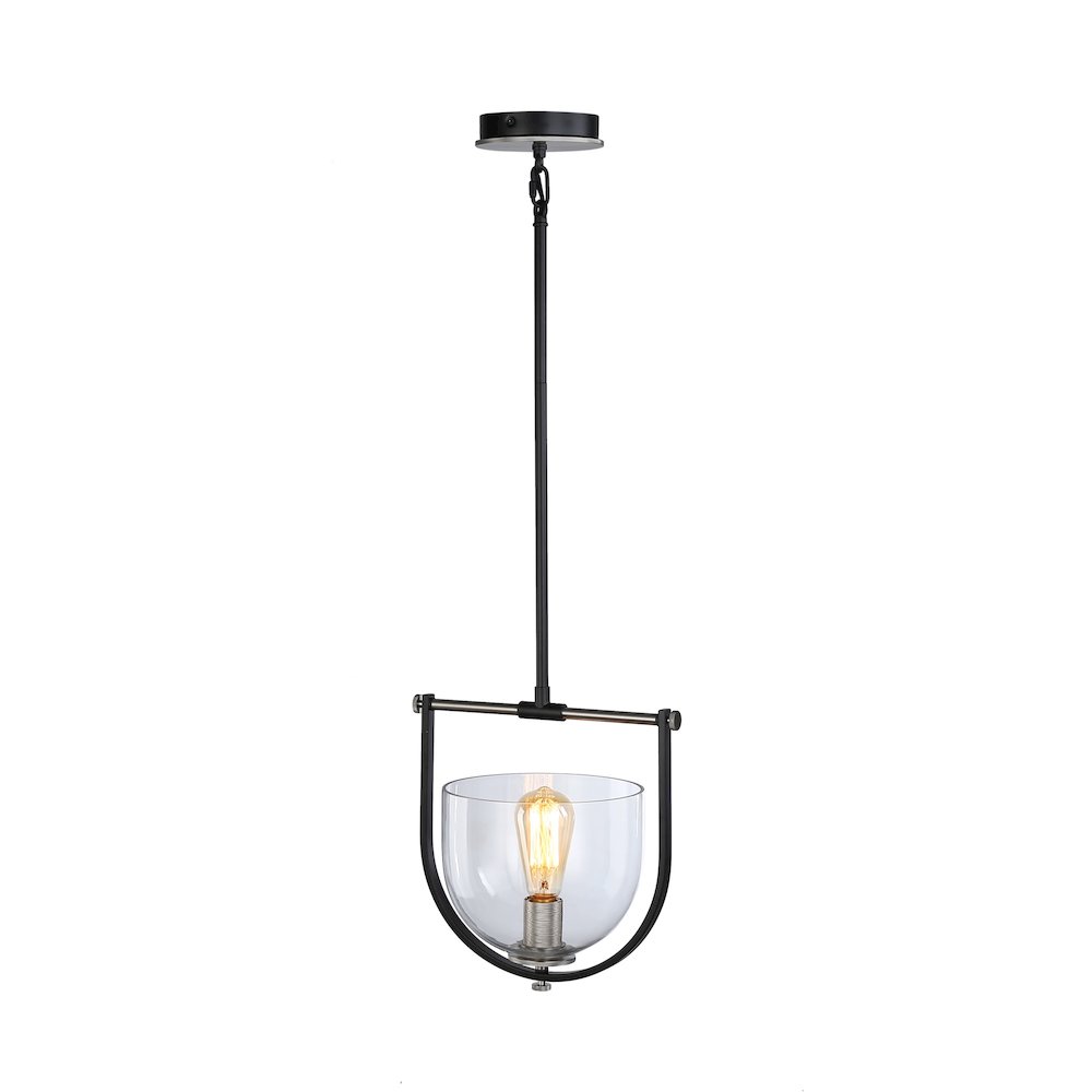 Cheshire Collection 1Light Pendant, Black & Nickel. Picture 2