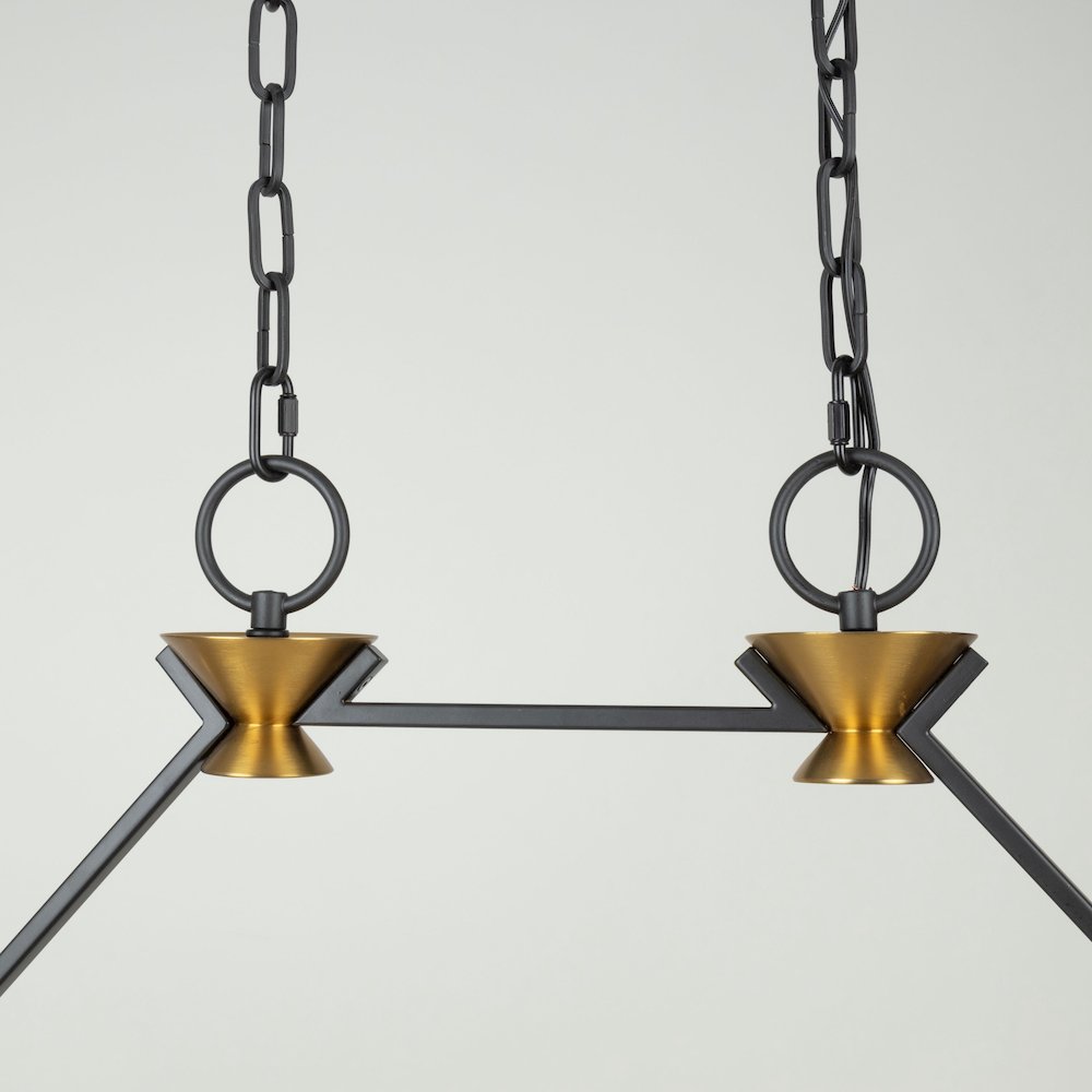 Notting Hill Collection 10Light Island/Pool Table Black and Brushed Brass. Picture 8