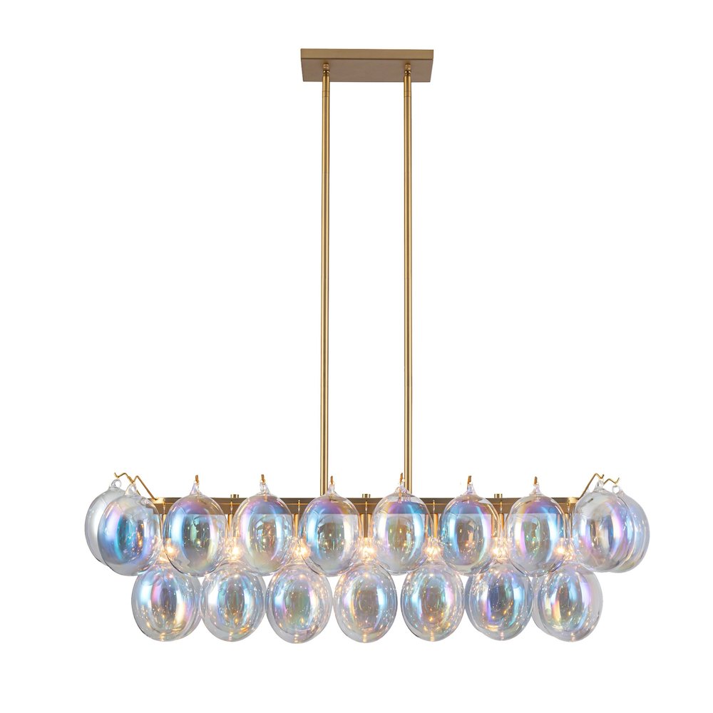 Globo Collection 8Light Island/Pool Table Iridescent and Brass. Picture 2