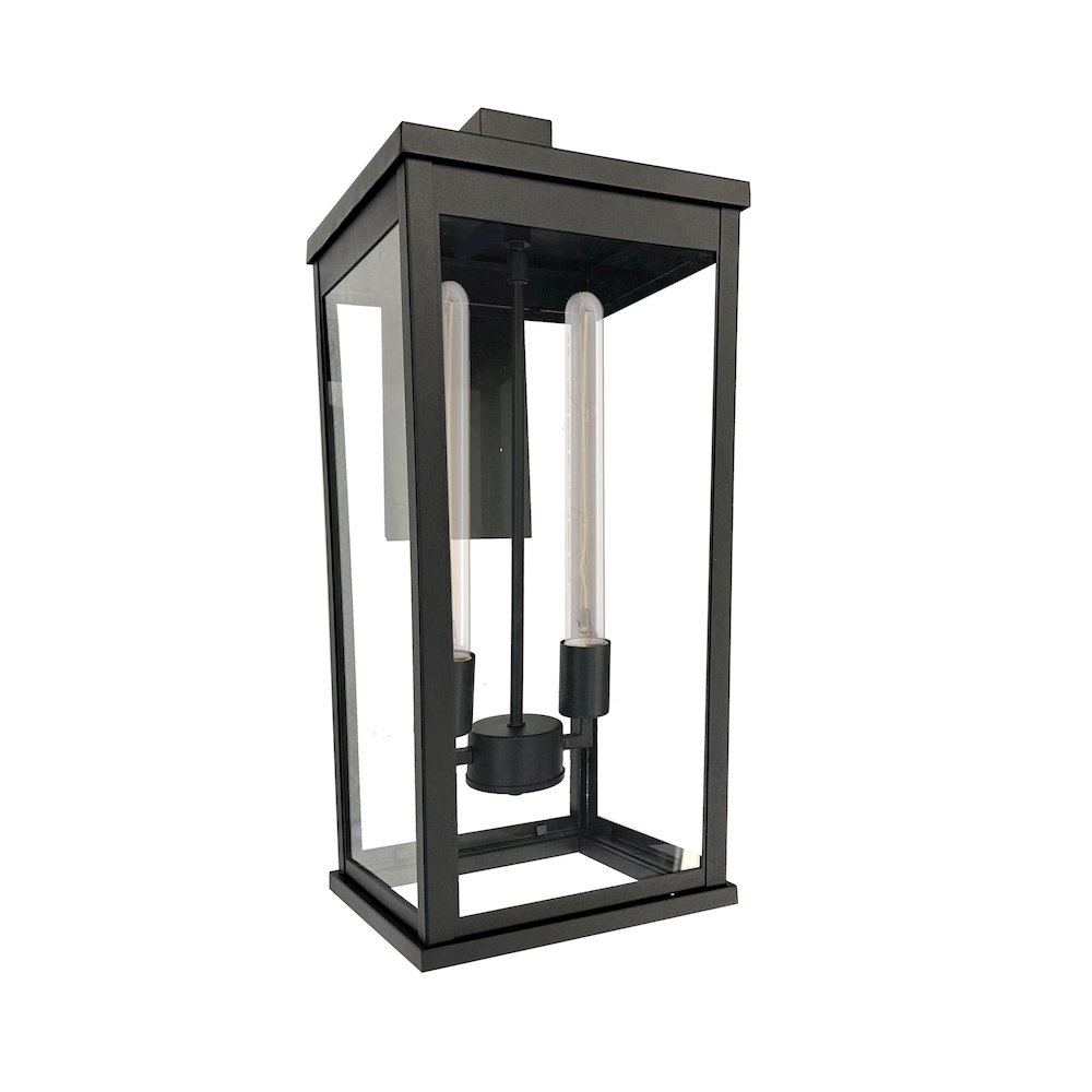 Elmgrove - 2-Light Outdoor Wall Light - 10" - Black. Picture 1